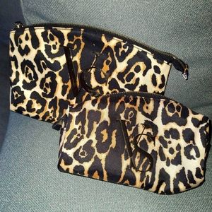 2 Victoria Secret leopard makeup pouches